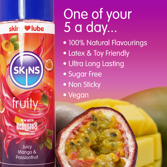 Skins Mango & Passionfruit Water Based Lubricant 4.4 fl oz (130ml) - Image 2