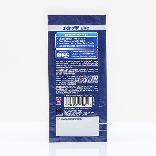 Skins Aqua Water Based Lubricant - 5ml Foil - Image 2