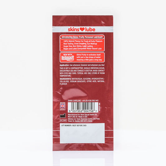 Skins Strawberry Water Based Lubricant - 5ml Foil - Image 2